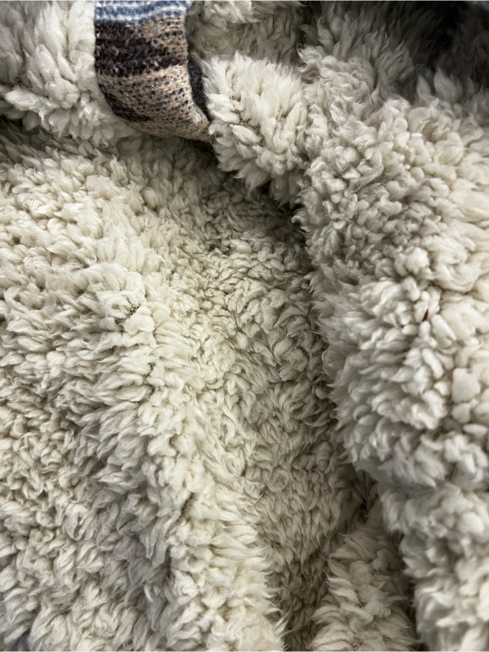 Brooklyn Cloth Aztec Pattern Sherpa-Lined Shacket - Blue, Gray, Brown - Picture 13 of 13